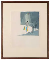 Club / bar by Patrick Procktor, watercolour and pencil, sold May 2024