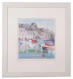 Reflections of Padstow III by Nicola Tilley, lithograph, sold May 2024