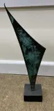 Abstract Signed with initials CB and numbered III/IX Blue patinated and polished by Chris Buck, sculpture, sold May 2024