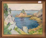 Isles of Scilly by Elizabeth Lamorna Kerr, oil on board, sold May 2024