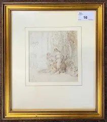 Harvest Festival by Thomas Stothard, ink and wash, sold May 2024