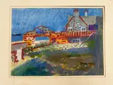 Norfolk coastal scene by Derek Inwood, Pastel, Norfolk coastal scene, mounted, sold May 2024