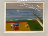 Coastal scene by Derek Inwood, Pastel, coastal scene, sold May 2024