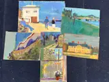 6 various unframed by Derek Inwood, pastel, sold May 2024