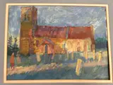 Norfolk Church by Derek Inwood, Pastel, Norfolk Church, approximate, sold May 2024