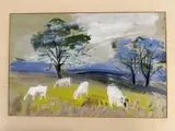 Cows grazing by Derek Inwood, Pastel, sold May 2024