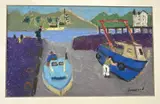 Untitled by Derek Inwood, Pastel, working on boats, sold May 2024