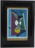Abstract 1949 by Edward H Rogers, mixed media on board, sold Oct 2026