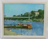 View of a pleasure boat by Keith Gardner, oil on canvas, sold Oct 2026