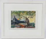 Boats in the Square Malt by Michael H. Stone, oil on board, offered Oct 2026