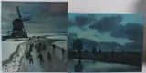 Dutch landscape with windmill and skaters by P Evans, oil, sold Oct 2026