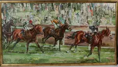Royal Ascot Britannia Stakes 1967 by Jack Lawrence Miller, 1968, oil on canvas, sold Oct 2026