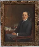 Portrait of a gentleman seated at a desk by Ludwig Sigmundt, oil on panel, sold Oct 2026