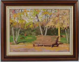In the Park by Viktor Kalashnikov, oil on board, sold Oct 2026