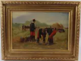 Soldiers in an encampment by Marcel Capy, oil on canvas, sold Oct 2026