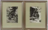 Winter scene of a woman and child feeding geese by David Sololmonovich Khaikin, watercolor, sold Oct 2026