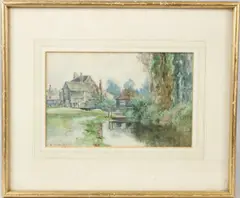 View of a watermill by William Tatton Winter, watercolour, offered Oct 2026