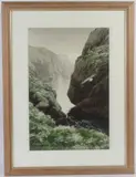 Coastal view with cliffs by Naomi Tydeman, watercolour, sold Oct 2026