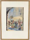 Market Zagreb by Lily Florence Waring, watercolour, sold Oct 2026