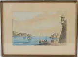 Grand Harbour Malta 1956 by Joseph Galea, watercolour, sold Oct 2026