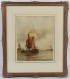 Ships in harbour by Frederick James Aldridge, watercolour, sold Oct 2026