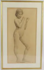 Study of a nude boy by Herbert Dalziel, pencil on paper, sold Oct 2026