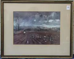 WORCESTER PARK and BUCKLAND BEAGLES by Michael Lyne, print, offered Aug 2026