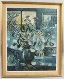 Still life in blue tones by Reginald James Lloyd, oil on canvas, sold Aug 2026