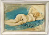 Reclining nude by Raymond Piper, 1964, oil on canvas, sold Aug 2026