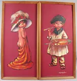 Boy and a girl as artist and model pair of oils by Barry Leighton-Jones, oil, sold Aug 2026