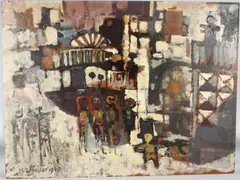 Dos de Mayo by Michael D'Aguilar, 1963, oil on board, sold Aug 2026