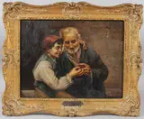 A Helping Hand by Eugenio Zampighi, oil on canvas, sold Aug 2026