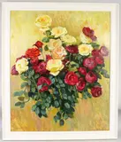 Roses by Peotr Keller, oil on board, offered Aug 2026