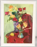 Still life with roses by Vacheslav Pereta, oil on canvas, offered Aug 2026