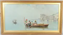 Boat trip off the Neapolitan coast by Giuseppe Cosenza, oil on canvas, sold Aug 2026