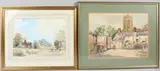 Church and cottages by Roland F. Spencer-Ford, watercolour, sold Aug 2026