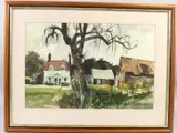 Cottage and Barns Water End by Vaughan Bevan, watercolour, sold Aug 2026