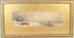 Coastal landscape with windmill by Thomas Bush Hardy, 1887, watercolour, sold Aug 2026