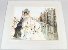 Punch and Judy by Bernard McDonald, watercolour, offered Aug 2026