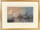 Fire on the Thames 1920 by Arthur Wilde Parsons, watercolour, sold Aug 2026