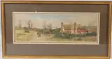 View of a country lane with figures passing a farmhouse by Will Anderson, watercolour, sold Aug 2026