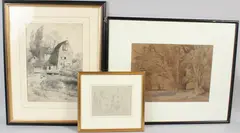 Watermill, Rosensteils 1943 by Edward Walker, pencil, sold Aug 2026