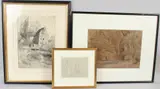Watermill, Rosensteils 1943 by Edward Walker, pencil, sold Aug 2026