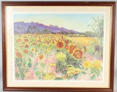 Landscape with sunflowers colour print 11/250 by Frederick Gore, print, sold Aug 2026