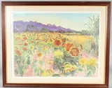 Landscape with sunflowers colour print 11/250 by Frederick Gore, print, sold Aug 2026