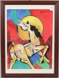 Indian a horse with a halo by Maqboul Fida Husain, oil on board, sold Jul 2026