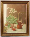 Pink Primula by Penelope Wilson, oil on canvas, sold Jul 2026