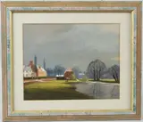 After Rain - Cobham Mill by John Foulger, oil on board, sold Jul 2026