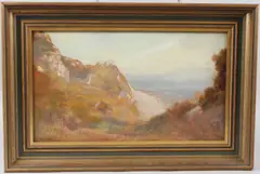 Beer Head From the West' oil on board signed and dated 19.5 x 34.5cm by John White, oil on board, sold Jul 2026