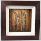 Standing figures mixed media by Irene Russkol, mixed media on board, offered Jul 2026